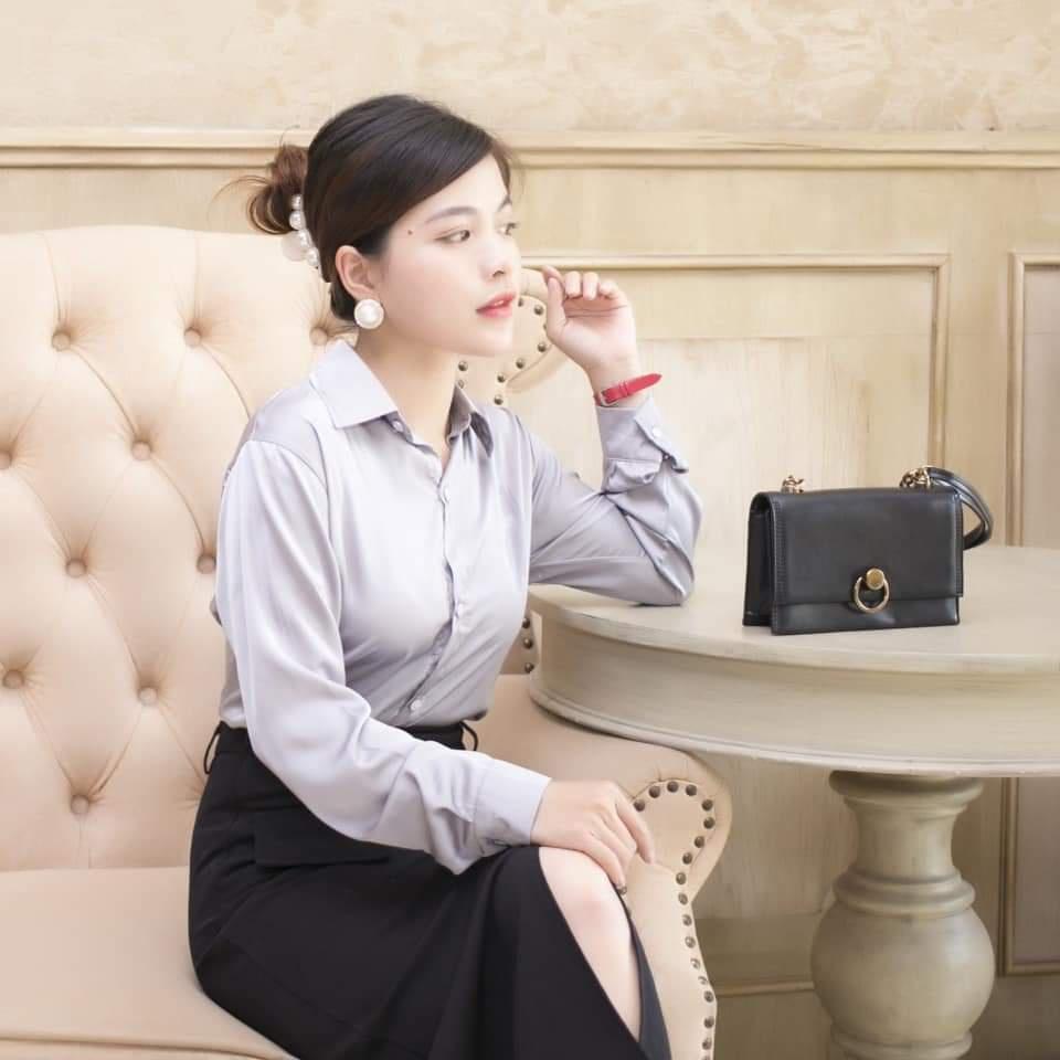 Áo sơ mi nữ công sơ thời trang SURI chất liệu lụa Latin mềm mịn mát không nhăn nhàu với 5 màu