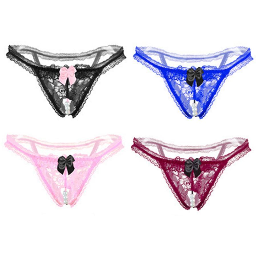 Quần lót nữ lọt khe đính hạt cườm sexy, nóng bỏng - Màu xanh biển