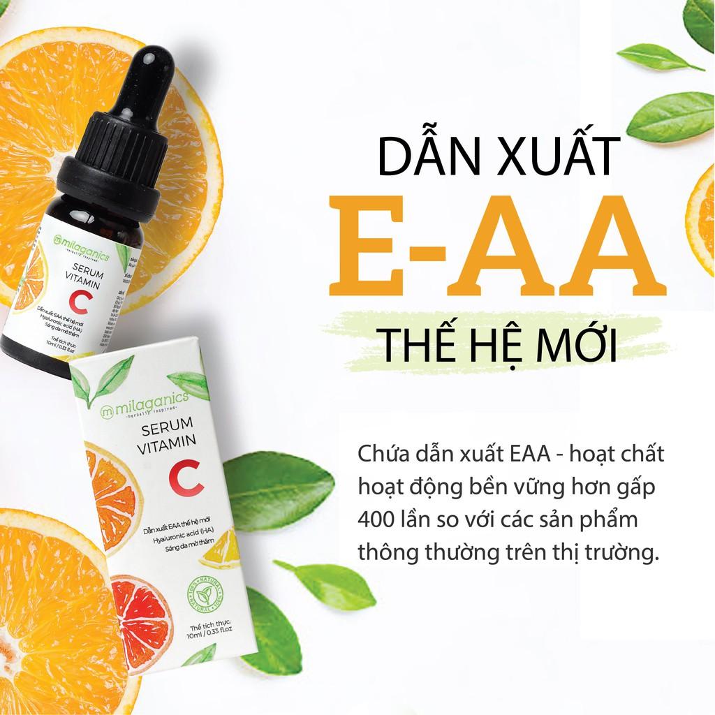 Serum Trắng Da Vitamin C Dưỡng Sáng, Mờ Thâm Bổ Sung HA & Collagen MILAGANICS 10ml