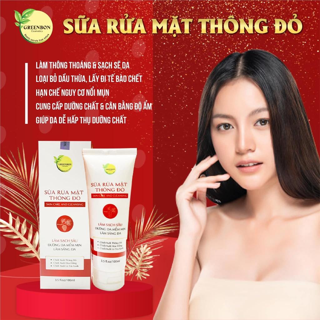 Sữa rữa mặt thông đỏ cao cấp 100gr GreenBon Cosmetics
