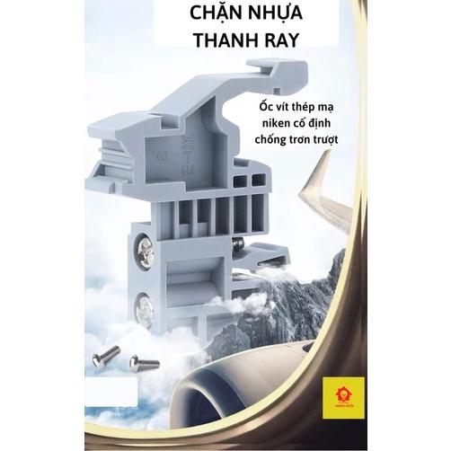 khoá cầu đấu uk,miếng chặn hai đầu domino,chặn cầu đấu uk,chặn thanh ray dinrail,chặn cuối hàng kẹp có vít