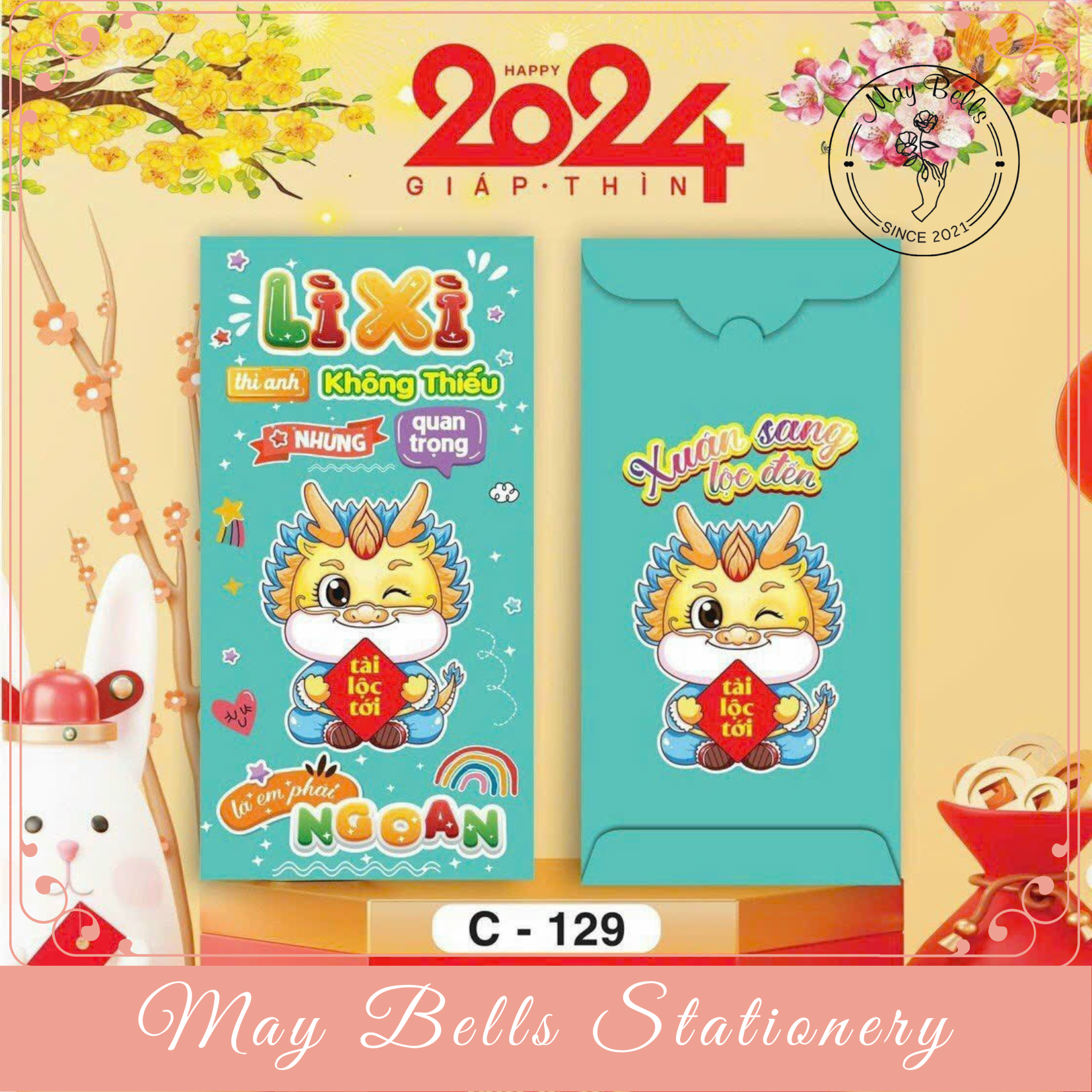 Bao Lì Xì Tết 2024 Giáp Thìn Mẫu HOT TREND Được Chọn Mẫu, Bao Lì Xì Mừng Tuổi Cao Cấp, Sang Trọng, Dễ Thương