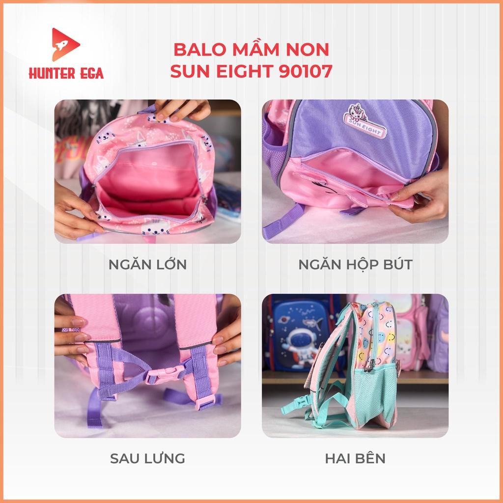 Balo Mầm Non Bé Trai Bé Gái Họa Tiết Các Con Vật Dễ Thương Mã SUN EIGHT 90107