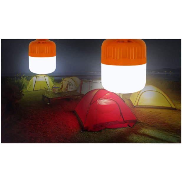 Bóng đèn tích điện 100W 150W sạc pin qua cổng usb ánh sáng Led sáng liên tục từ 6-8h chịu nắng mưa
