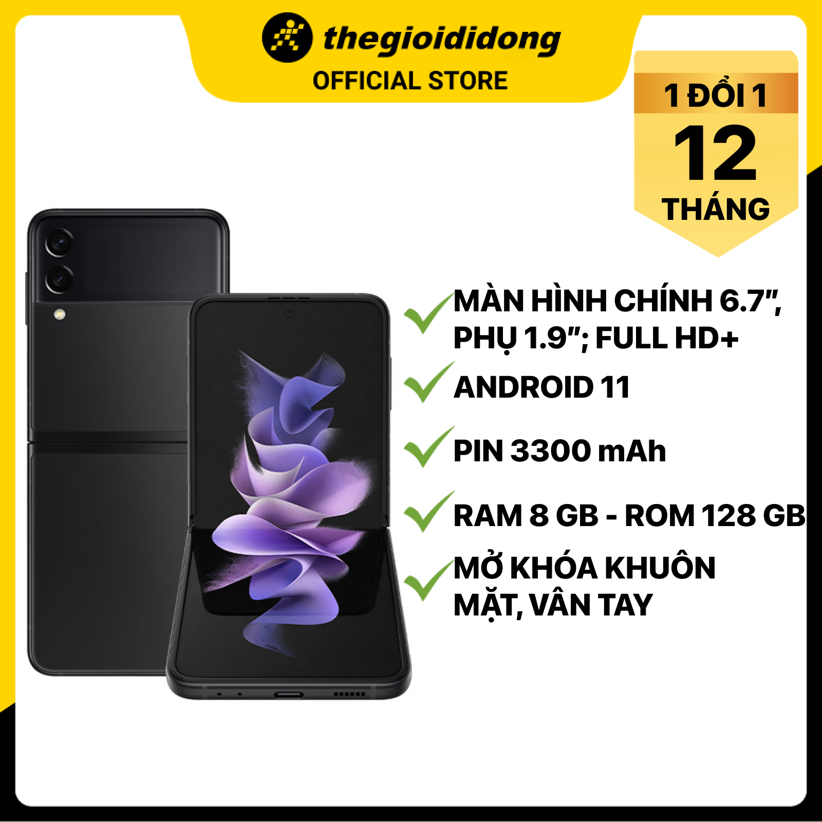 Điện thoại Samsung Galaxy Z Flip3 5G (8GB/128GB) - Hàng chính hãng