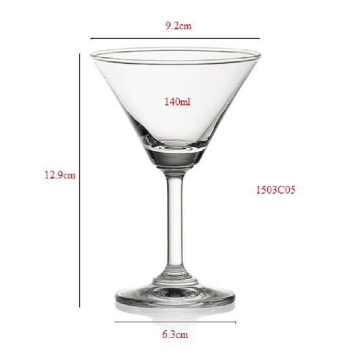 Bộ 6 Ly Thủy Tinh Cocktail – 140ml Cao Cấp