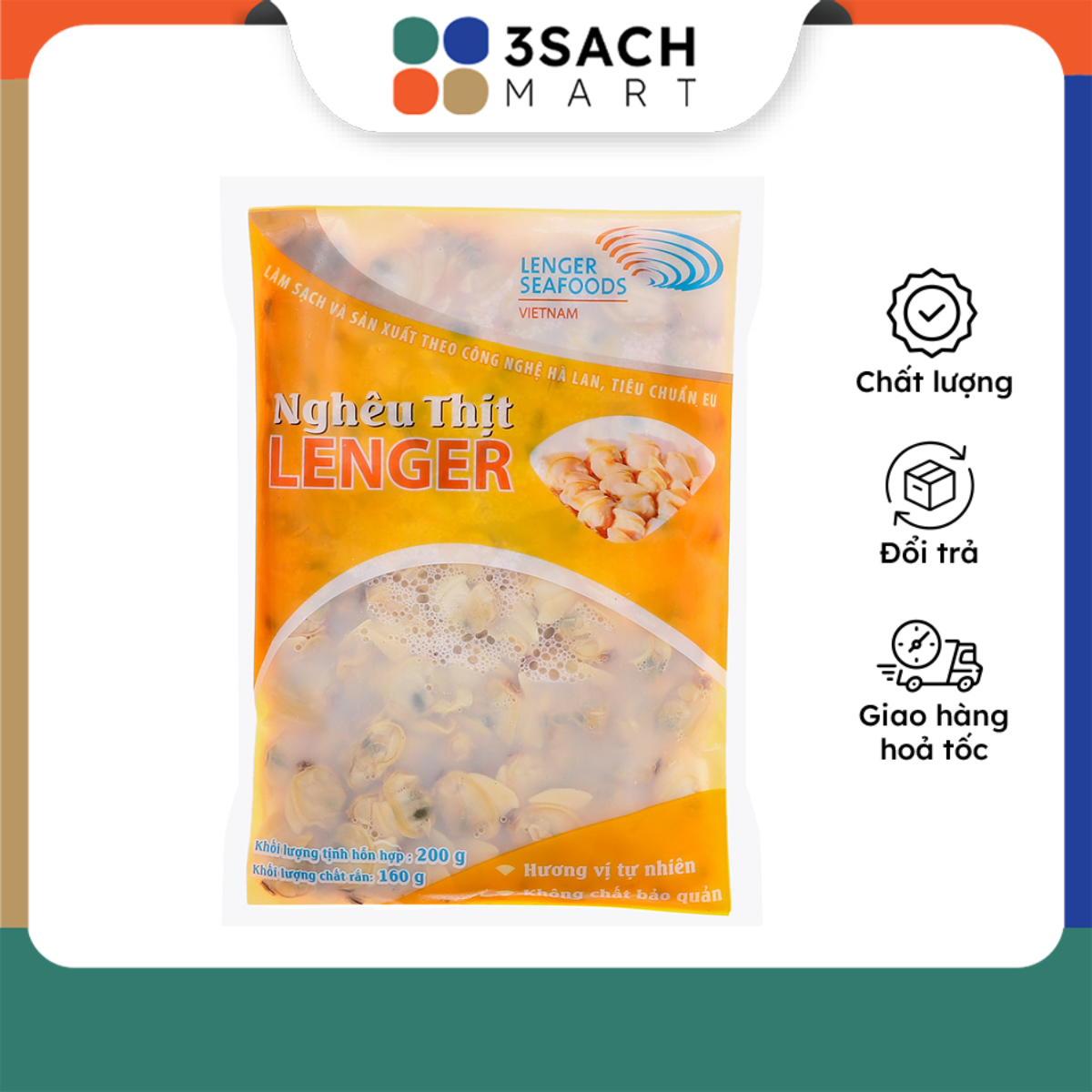 Đặc Sản Nam Định - Nghêu Thịt Lenger 200g - OCOP 4 sao