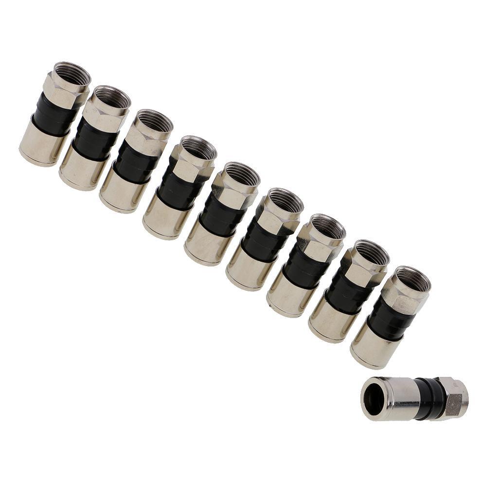20Pcs   Compression  Plug Connector For RG6 Cable TV Set-top Box
