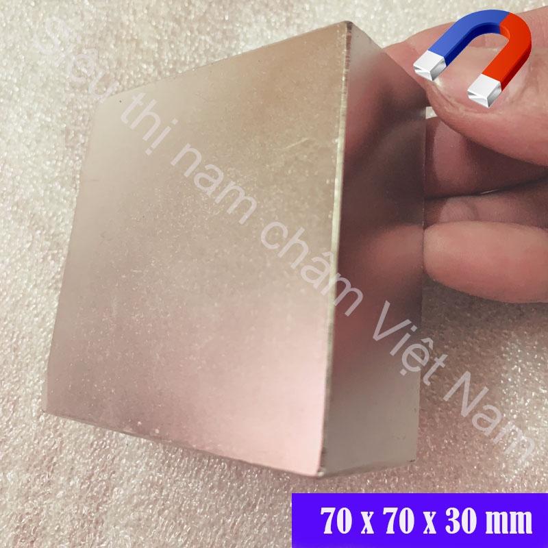 NAM CHÂM VĨNH CỬU 70X70X30MM MẠ NIKEL SIÊU MẠNH