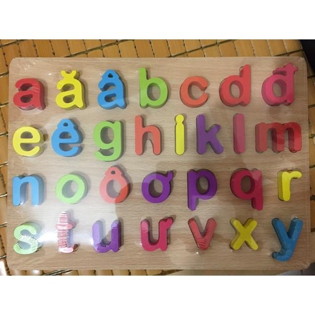 Đồ chơi giáo dục bảng chữ cái Tiếng Việt In Thường Bằng Gỗ cao cấp