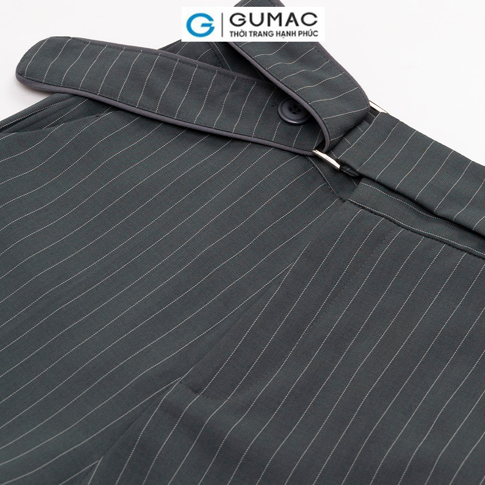 Quần tây GUMAC QC12056 - QD04044 cách điệu sọc cài dây thanh lịch