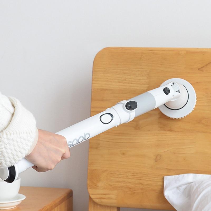 Máy cọ chà sàn vệ sinh tự động , Bàn chải làm sạch vệ sinh nhà tắm không dây với 4 đầu thay thế