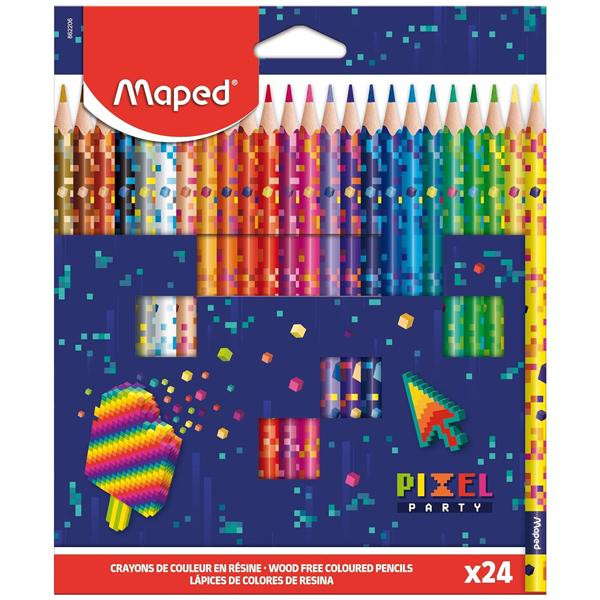 Hộp 24 Bút Chì Màu Pixel Party - Maped 862206