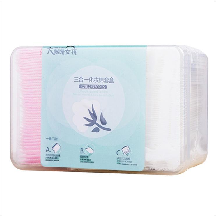 Hộp Bông Tẩy Trang Nature 320 Miếng Dày 3 Lớp 100% Cotton Nhật Bản