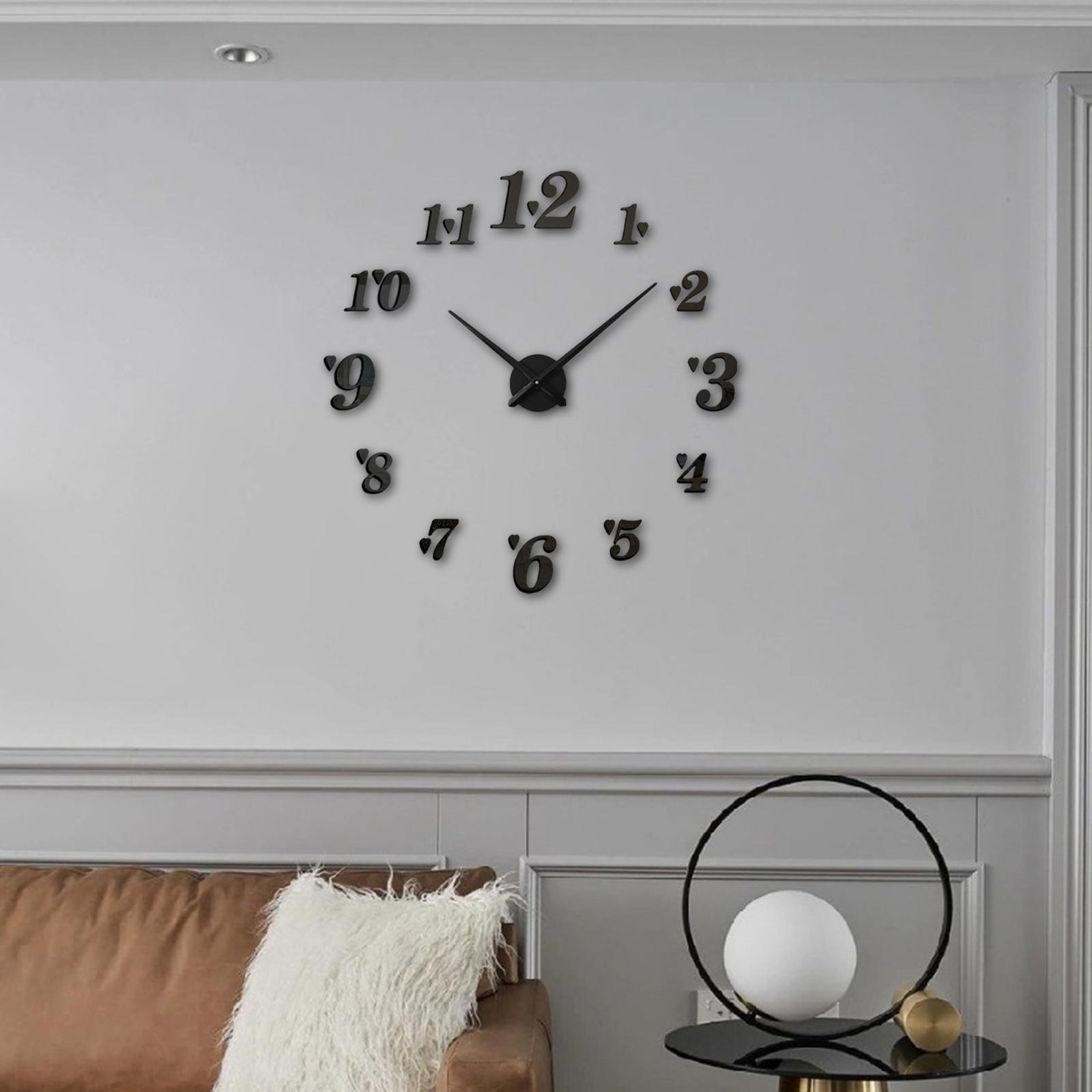 Acrylic DIY Wall Clock Large Wall Stickers Clock Arabic Numerals for School