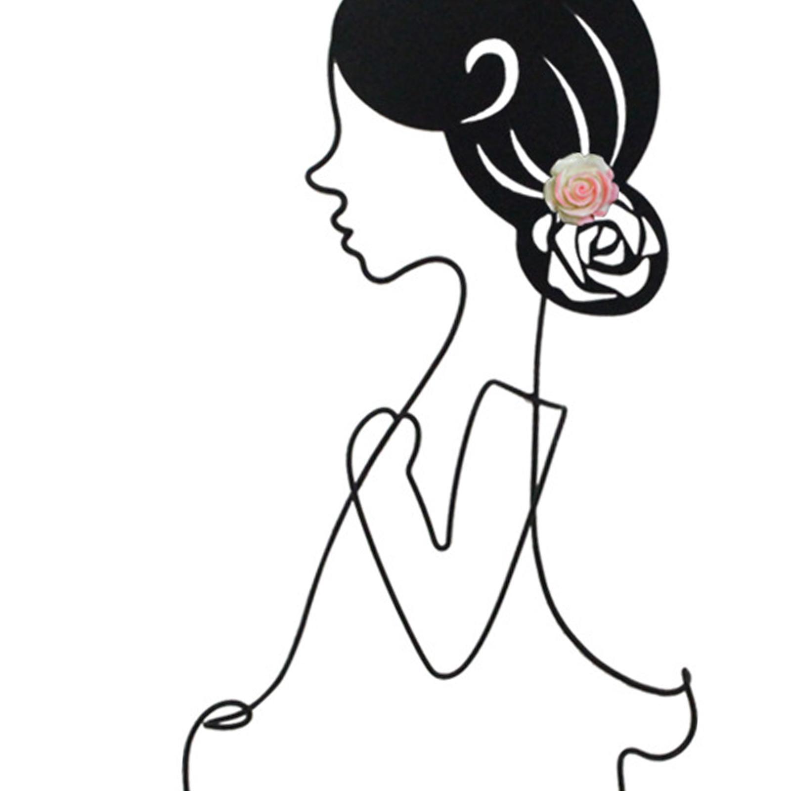 Silhouette Wall Sculptures Wall Hanger Background Girls Metal Wall Art Decor