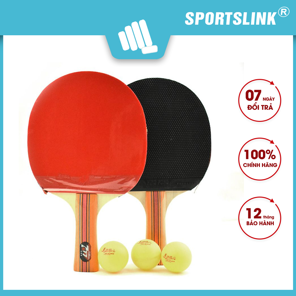 Cặp vợt bóng bàn Sportslink BB777 Kèm 3 banh