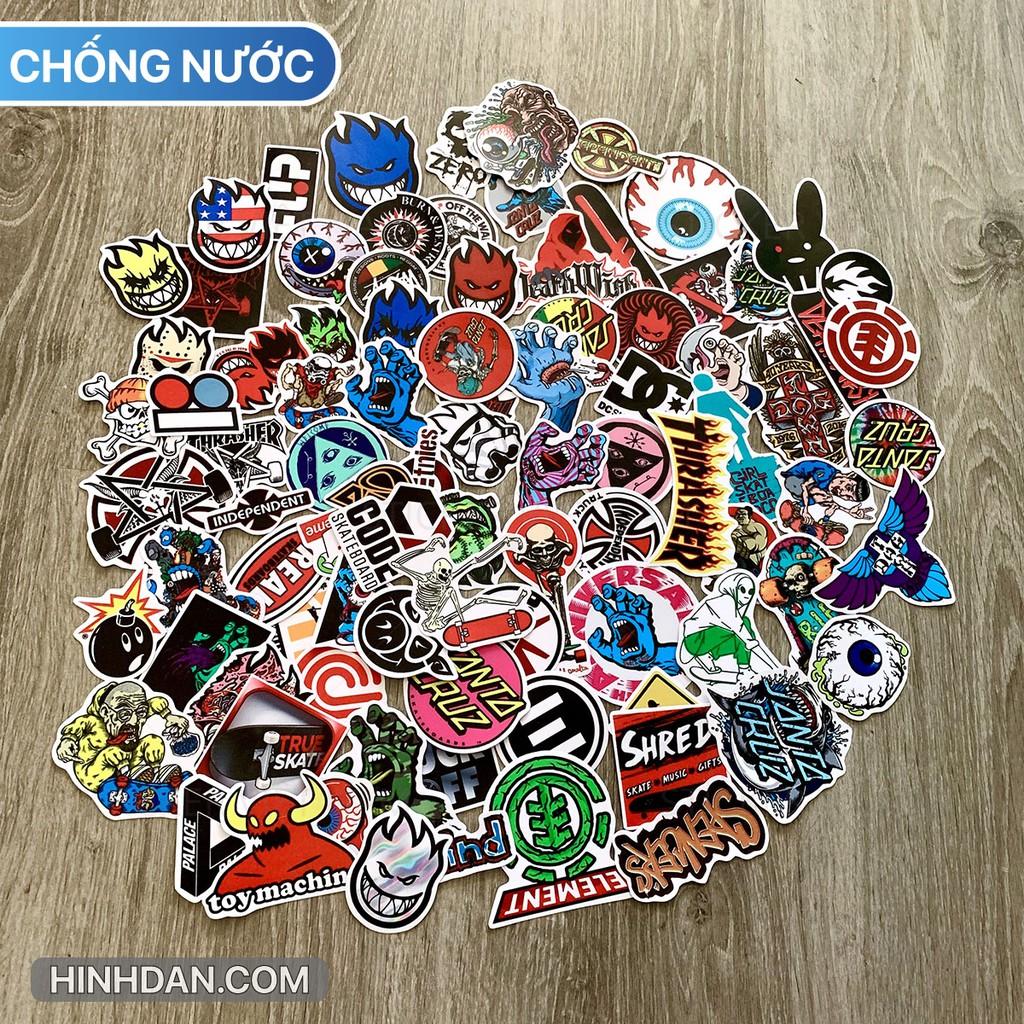Sticker Ván Trượt Skateboard - Chống Nước Dán Trang Trí Nón Bảo Hiểm, Đàn Guitar, Laptop, Vali, Sổ Tay