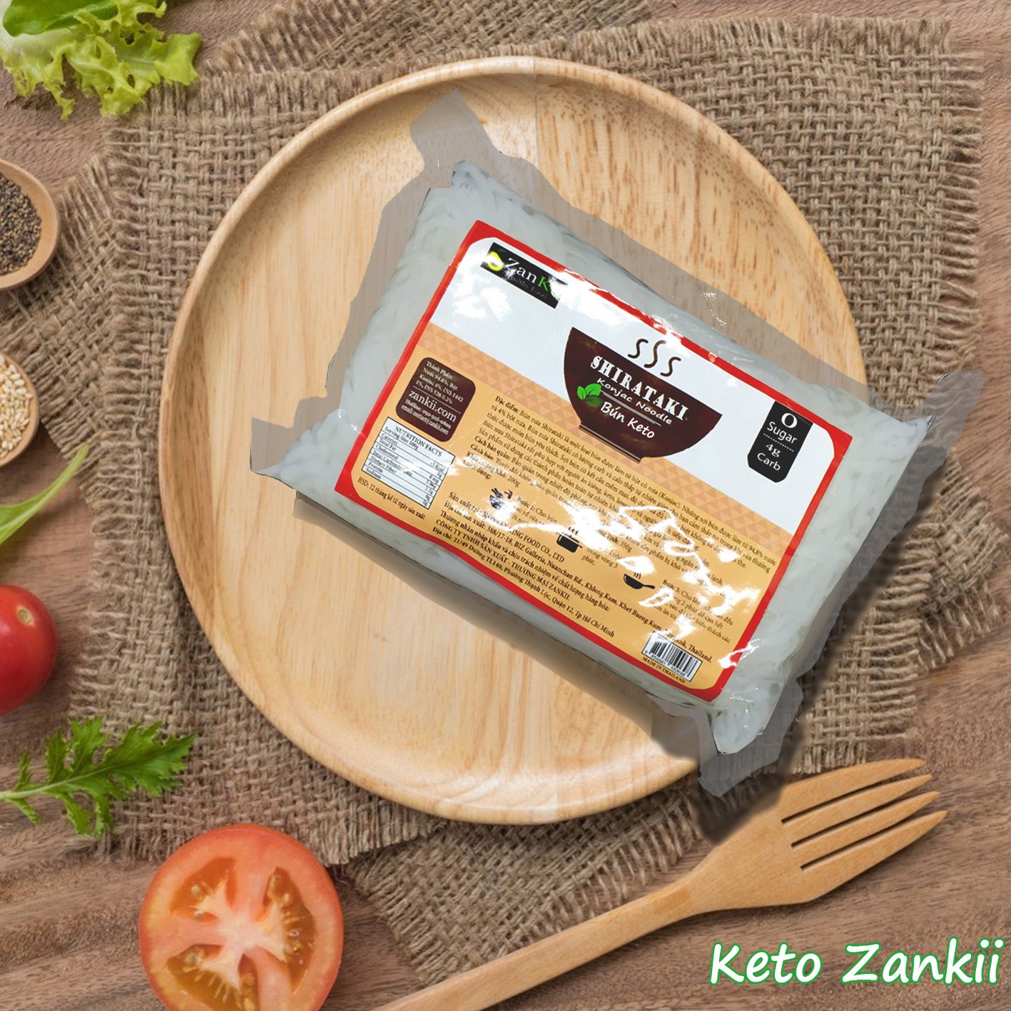12 Gói Bún Keto ZANKII Shirataki Không Carb Ăn Kiêng Giảm Cân Das Tiểu Đường  200g