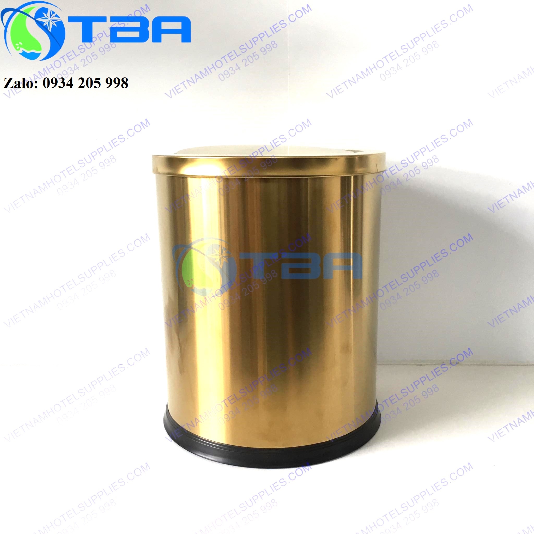 Thùng rác văn phòng inox mạ vàng nhập khẩu cao cấp