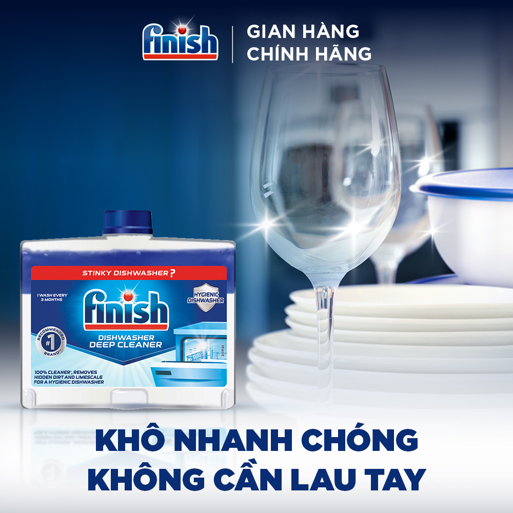 Combo Tiêu Chuẩn: 3 X Túi 30 Viên Nước Rửa Bát All In One Max + Nước Làm Bóng Rinse &amp; Shine Aid + Dung Dịch Tẩy Rửa Máy Rửa Chén Bát.