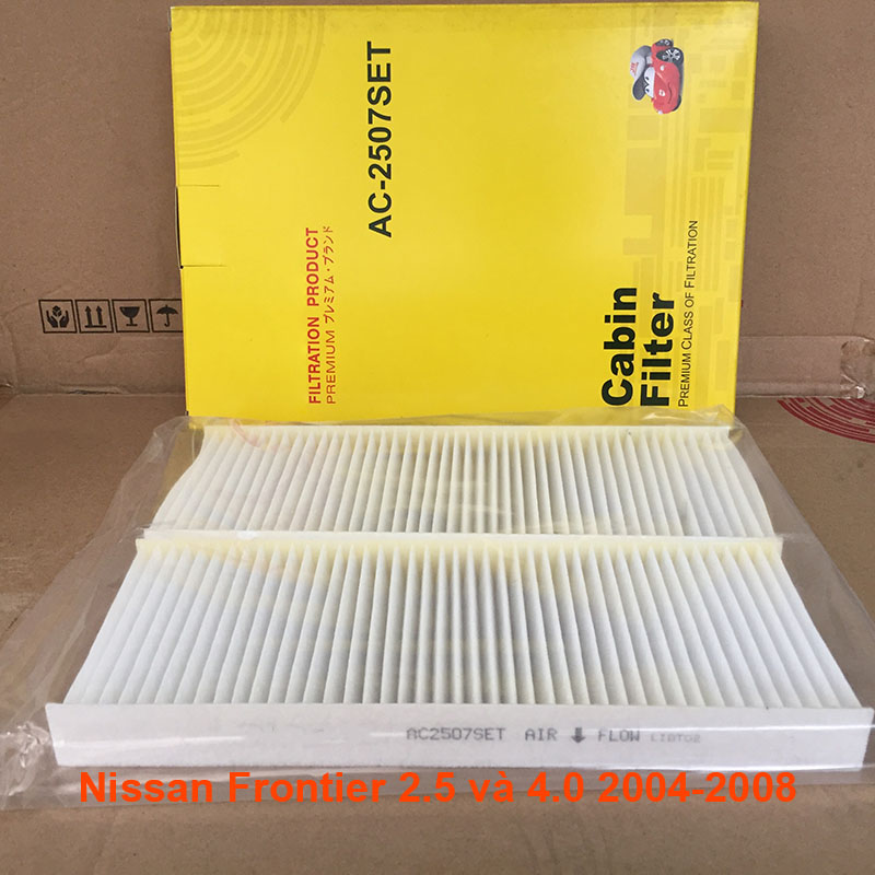 Bộ 2 lọc gió điều hòa cho xe Nissan Frontier 2.5 và 4.0 2004, 2005, 2006, 2007, 2008 27274-9CH0A mã AC2507SET-1