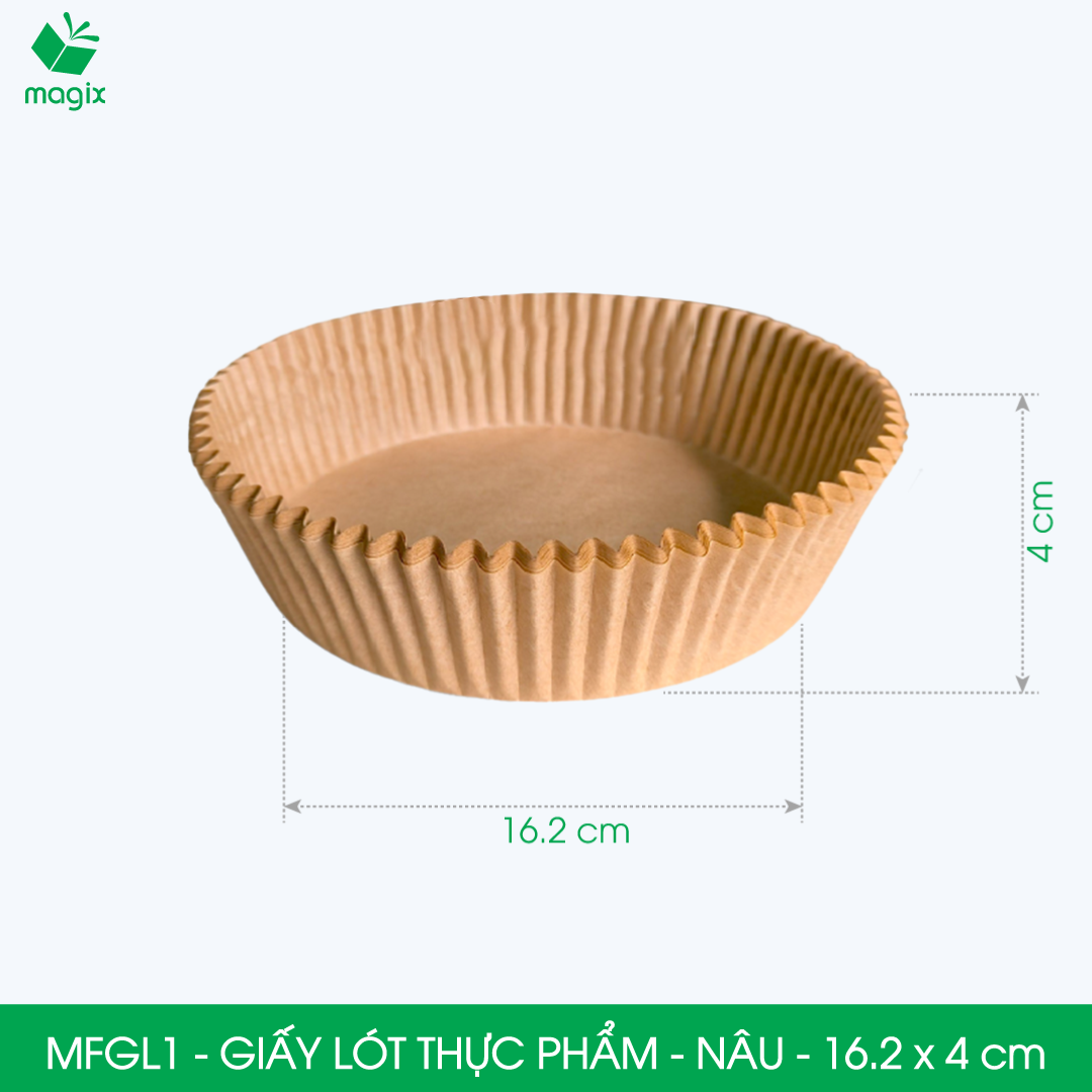 MFGL1 - 16.2x4cm - Combo 50 miếng giấy lót nồi chiên không dầu, giấy nến chống dính, chịu nhiệt cao