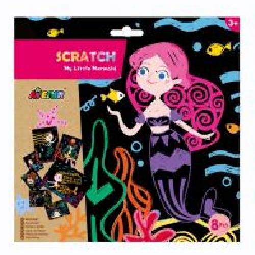 Sổ vẽ Ma thuật nhập khẩu Hàn Quốc AMOS Scratch Art Little Mermaid SA4-LM - Chủ đề Nàng tiên cá nhỏ