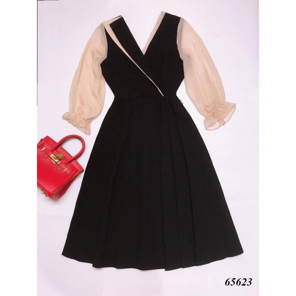 Đầm xòe tiểu thư phối voan xinh xắn cho nàng / có size XXL