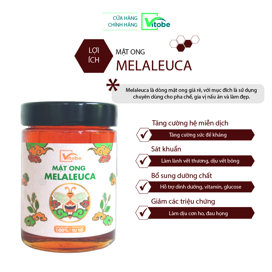 Mật Ong Melaleuca Vitobe - Hữu cơ 100%