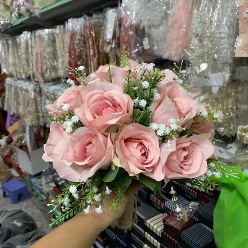 Hoa cưới cầm tay cô dâu hoa Hồng to và baby mẫu hoa cưới 10/2020 giangpck hh