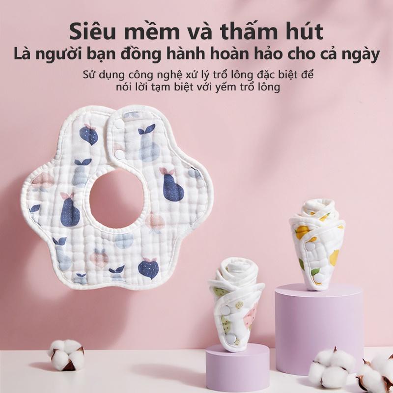 [Einmilk.ân ninh]Yếm ăn dặm Cho Bé Xoay 360 độ như Cánh Hoa Siêu Mềm &amp; Thấm Hút tốt