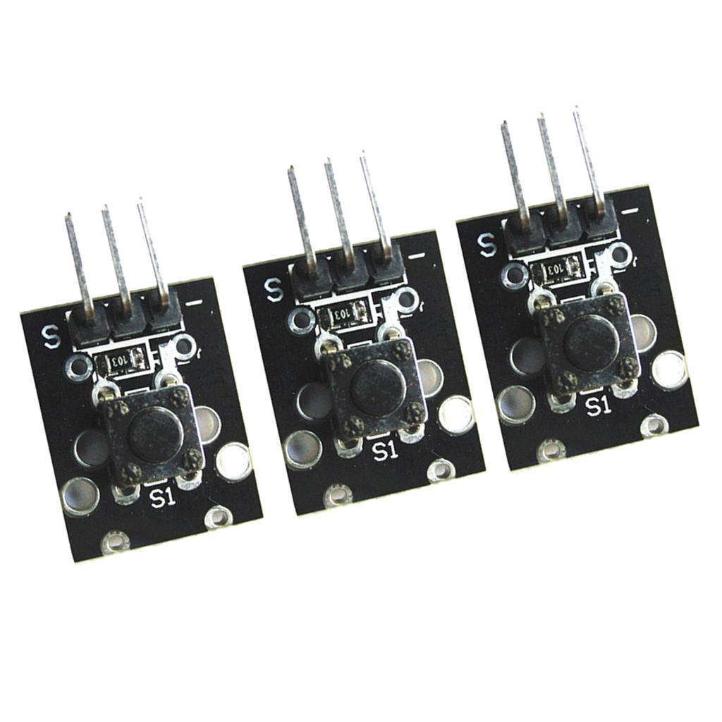 3Pcs KY-004 Tactile Switch 3 Pins Breakout Board Module Compatible
