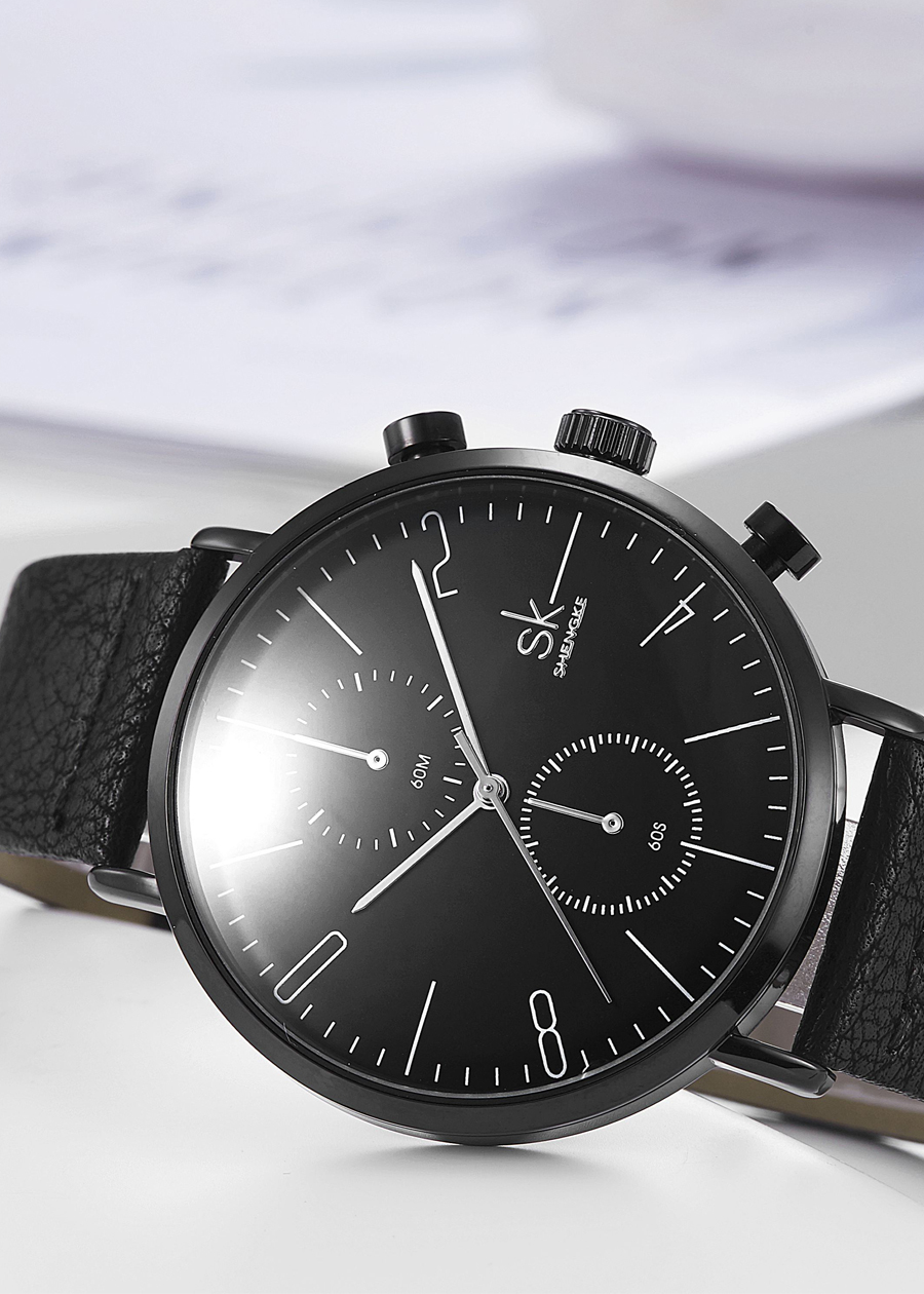 Đồng hồ nam chính hãng Shengke K8063G-04 Đen mặt đen
