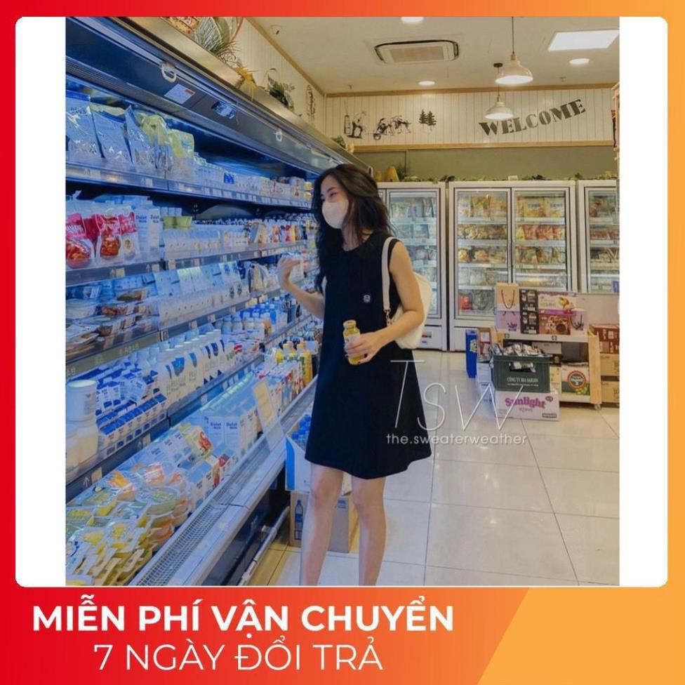 Đầm Suông Ba Lỗ Sát Nách Logo Chú Bò