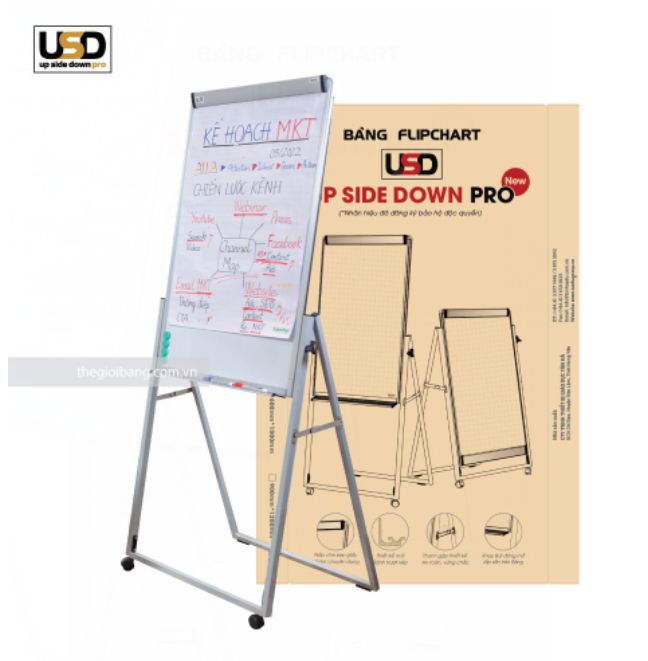 Bảng Flipchart UPSIDEDOWN Pro Tân Hà - Kích Thước 600x1000mm - Tặng Phụ Kiện