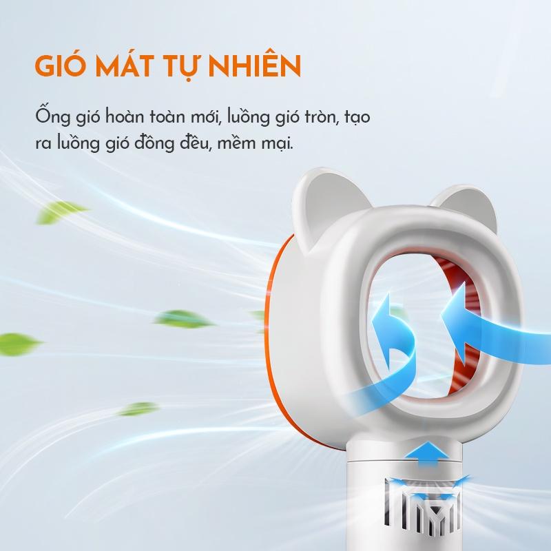 Quạt không cánh cầm tay GAABOR GFH-N80A pin 1200mAh sạc USB - Hàng chính hãng