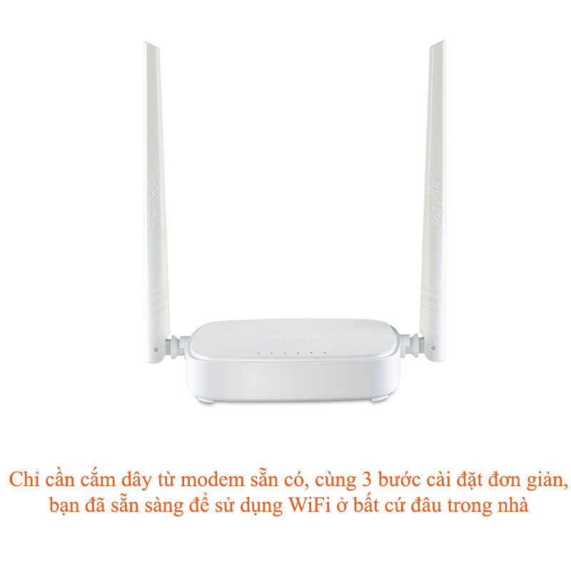 Bộ phát wifi không dây 2 râu kích sóng repeater Wireless Router N301 chuẩn 300Mbps Tenda hàng chính hãng