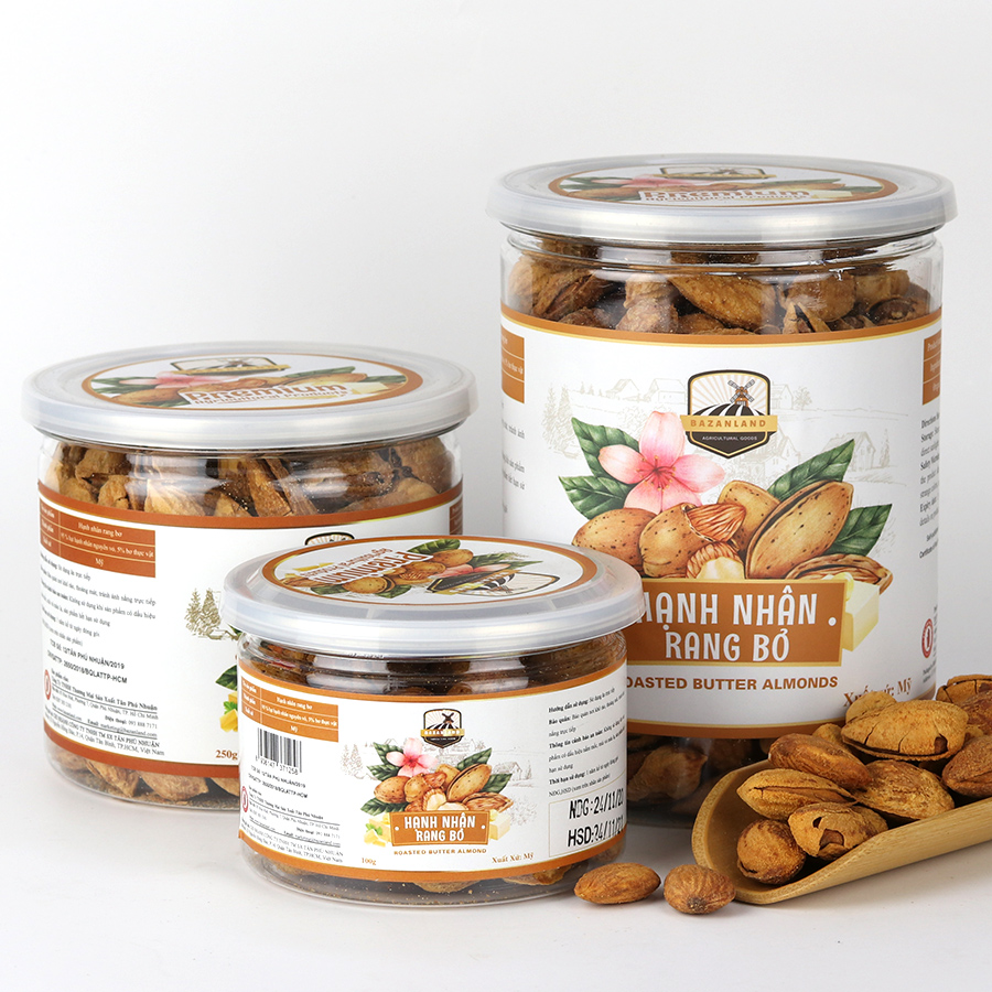 Hạnh Nhân Rang Bơ Mỹ Bazanland 250g