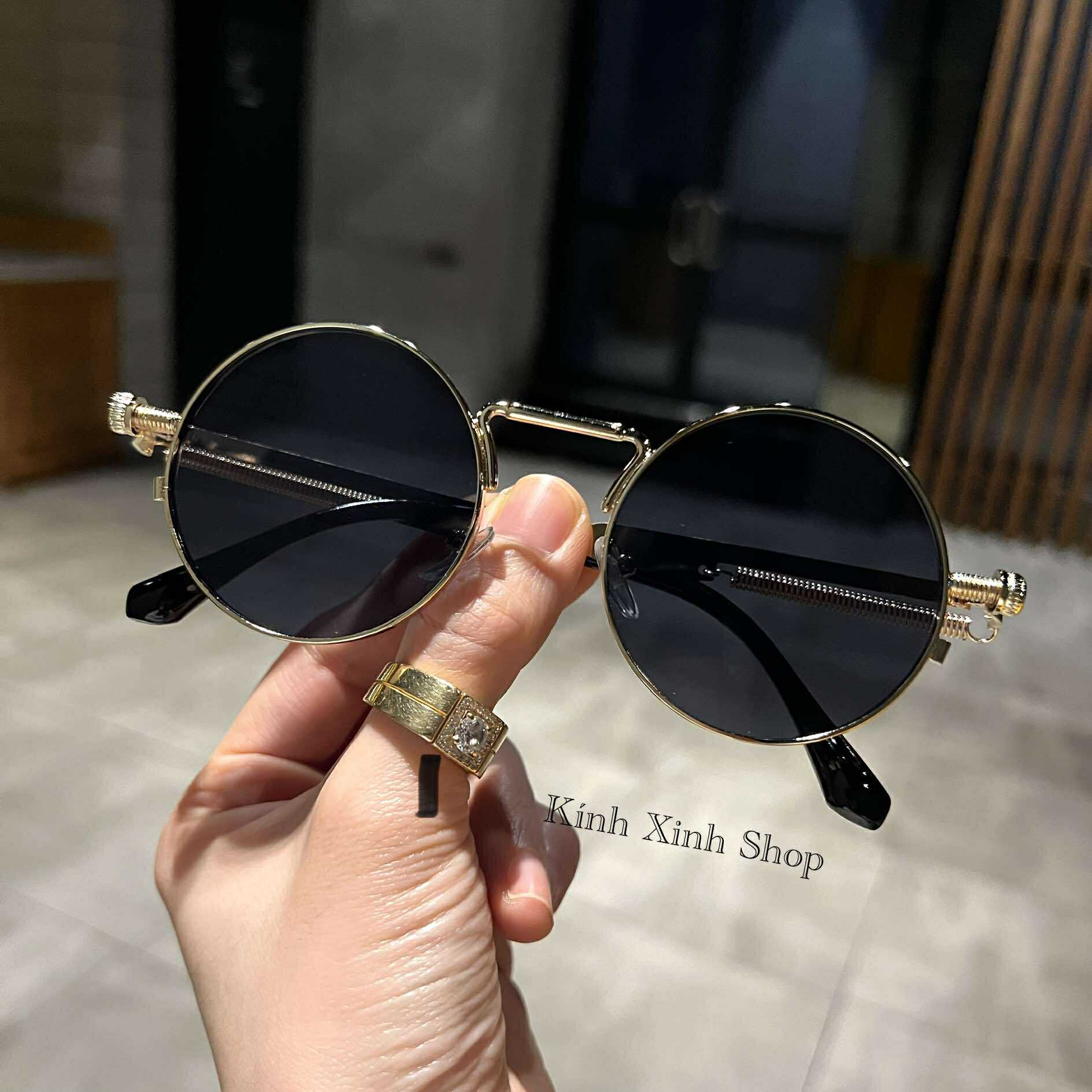 Kính râm nam nữ Mắt tròn xoe phong cách retro hiện đại