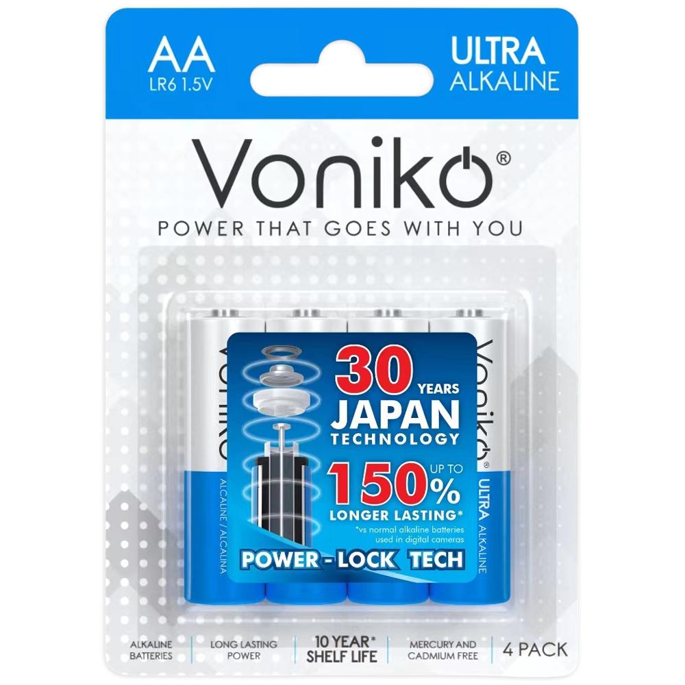 Vỉ 4 Pin Kiềm AA - Voniko
