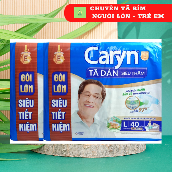 COMBO 2 GÓI TÃ/BỈM DÁN CARYN NGƯỜI GIÀ SIZE L40 MIẾNG (ML40 CŨ)