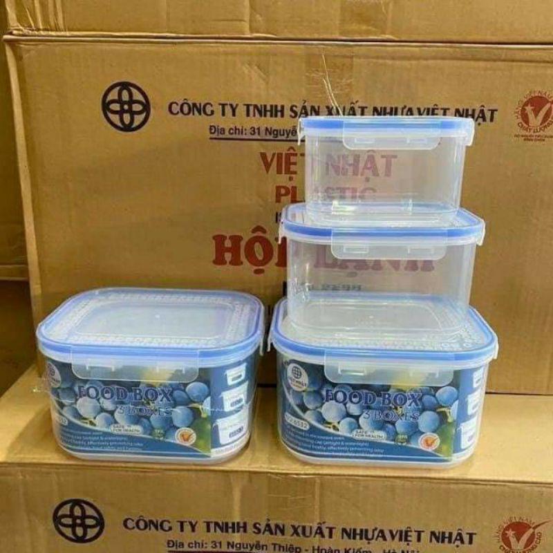 Hộp đựng thực phẩm đồ ăn để tủ lạnh, hộp đựng thức ăn hình chữ nhật, chất liệu nhựa cao cấp chuẩn Việt Nhật 6532