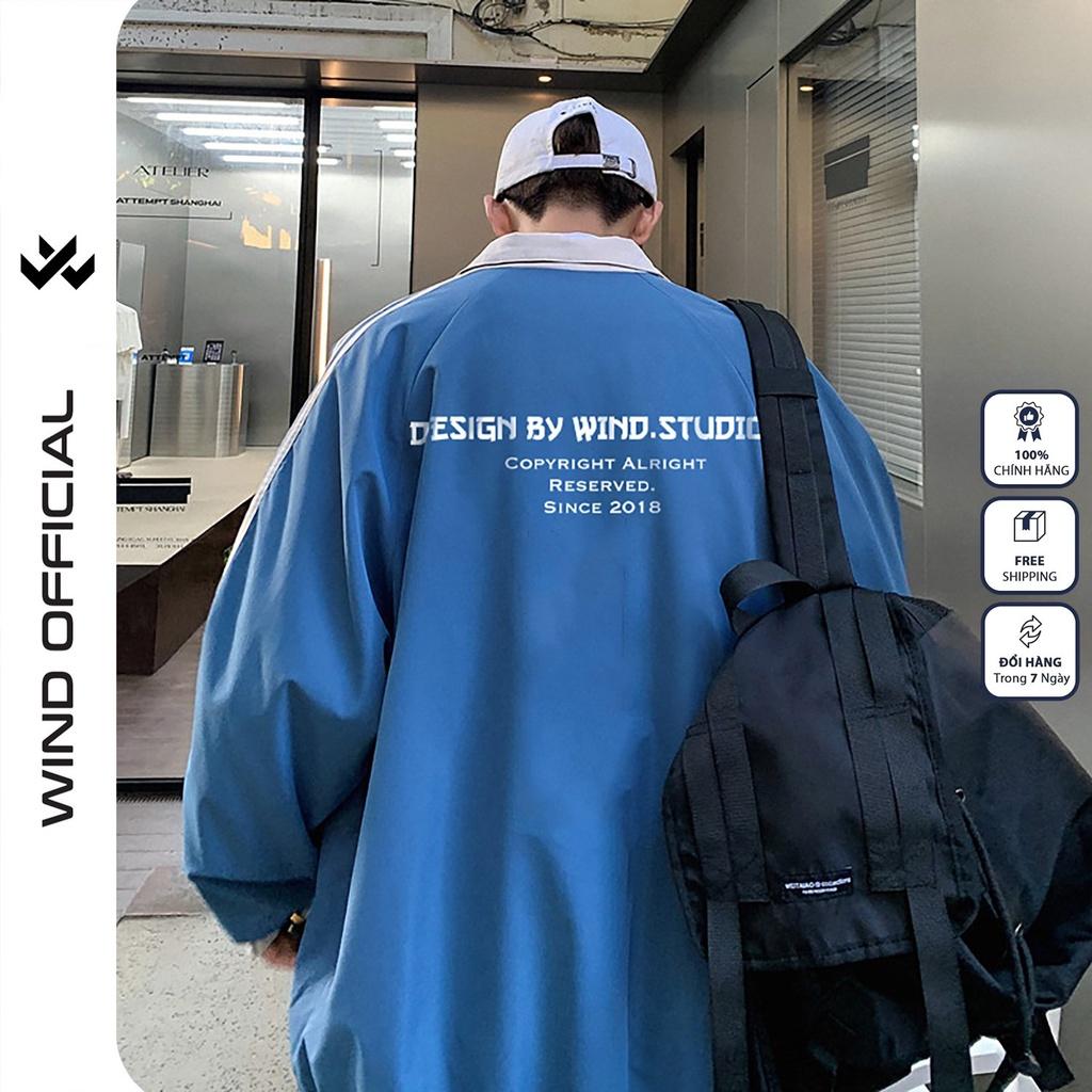 Áo khoác dù WIND unisex form rộng Tshirt cardigan thời trang nam nữ oversize ulzzang