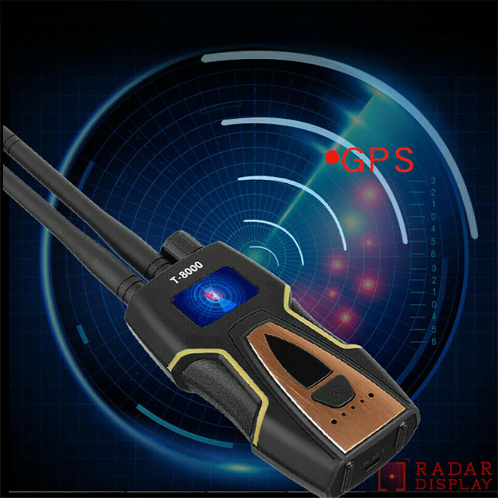 Máy Phát Hiện Camera Mini, Thiết Bị Nghe Trộm, Định Vị GPS T-8000 RF Detector Kèm Củ Sạc