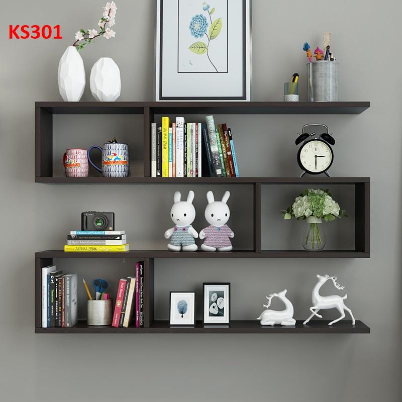 Kệ sách, kệ trang trí, kệ treo tường bằng gỗ MDF KS301