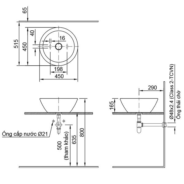 Chậu rửa mặt INAX AL-445V– Đặt bàn.Thiết kế với lòng chậu sâu, rộng và tinh tế dễ dàng lắp đặt - Vật liệu xây dựng Big H