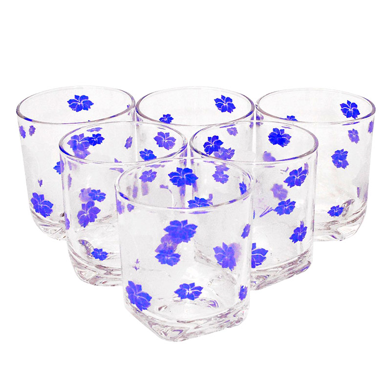 Bộ ly 6 cái Union Glass 359 Ly lùn đáy góc 225ml  không ngã màu,  sản xuất Thái Lan