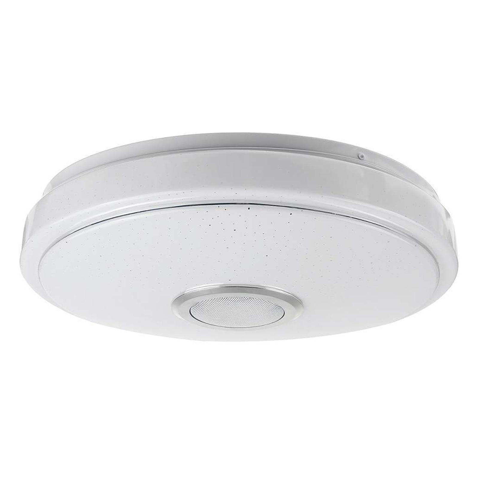 Đèn trần wifi, kết nối bluetooth, điều khiển từ xa, phát sáng nhiều màu, ích hợp loa chất lượng cao, chất lượng âm sắc vượt trội, tinh tế.