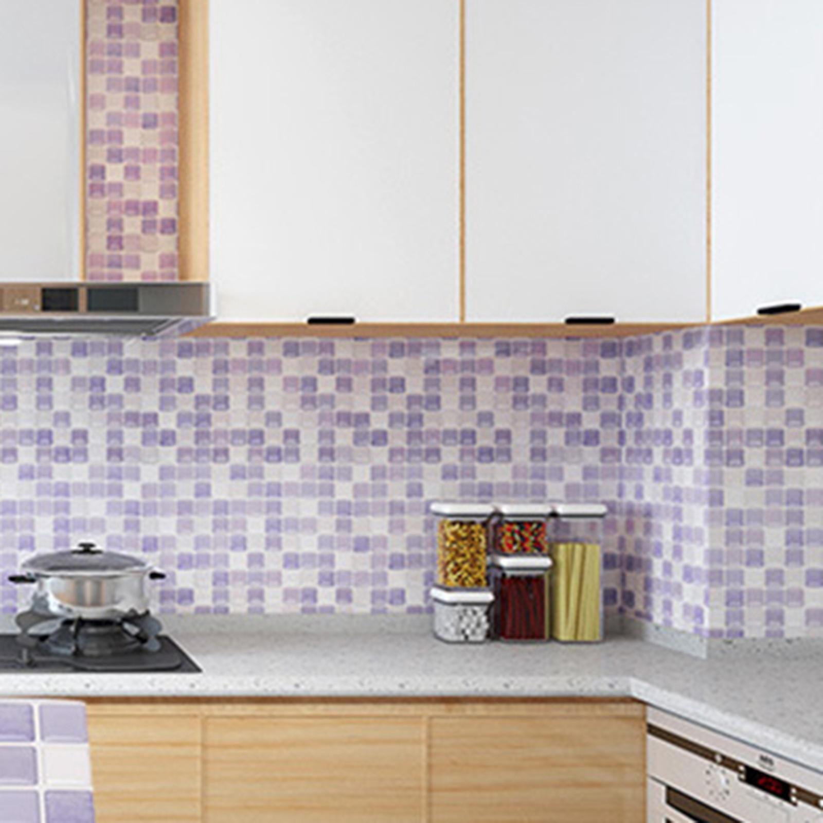 2xWall Tile Sticker Waterproof Wallpaper for Home Bathroom Kitchen Decor A